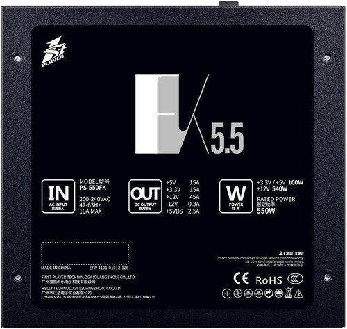 Блок питания 1STPLAYER 550W FK Black (PS-550FK)