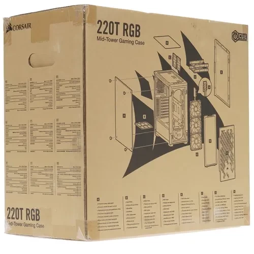 Компьютерный корпус Corsair iCUE 220T RGB AIRFLOW Black CC-9011173-WW