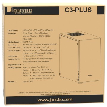 Компьютерный корпус JONSBO C3-PLUS Без БП Silver