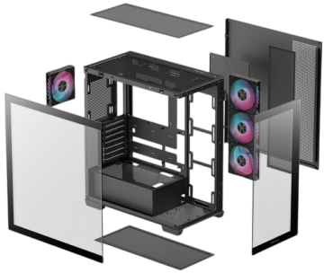 Компьютерный корпус Deepcool CG580 4F Chamber RGB Black (R-CG580-BKADA4-G-1)