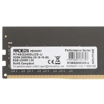 Оперативная память 8 Gb 2400 MHz AMD R7 PERFOMANCE SERIES Black (R748G2400U2S-UO)