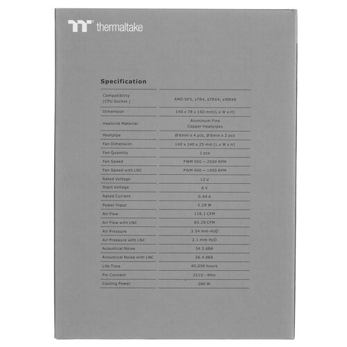 Кулер для процессора Thermaltake TOUGHAIR TRX40 Edition Black CL-P095-PL14BL-A PWM
