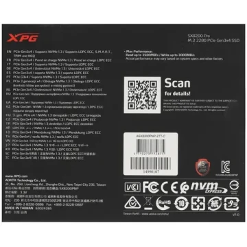 Твердотельный накопитель ADATA 2000 Gb SX8200 PRO ASX8200PNP-2TT-C XPG