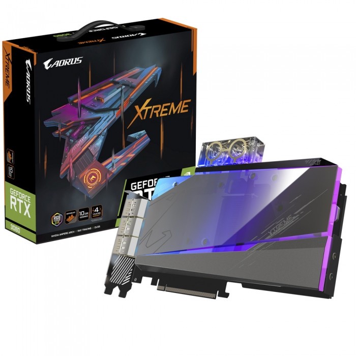 Видеокарта GIGABYTE (GV-N3080GAMINGOC WB-10GD) GeForce RTX 3080 10Gb GAMING OC WATERFORCE WB