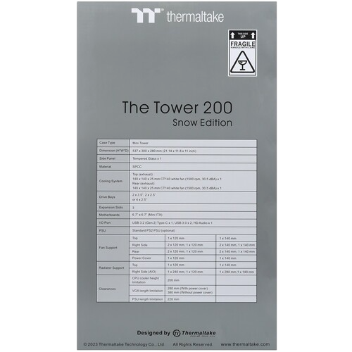 Компьютерный корпус Thermaltake The Tower 200 TG Snow White (CA-1X9-00S6WN-00)