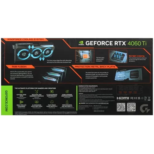 Видеокарта Gigabyte (GV-N406TGAMING-16GD) GeForce RTX 4060 Ti 16GB GAMING