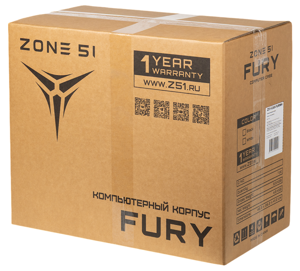 Компьютерный корпус Zone 51 Fury White (Z51CASFURWH)