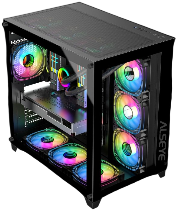 Компьютерный корпус ALSEYE Knight-B (4 fans ARGB) TG Black