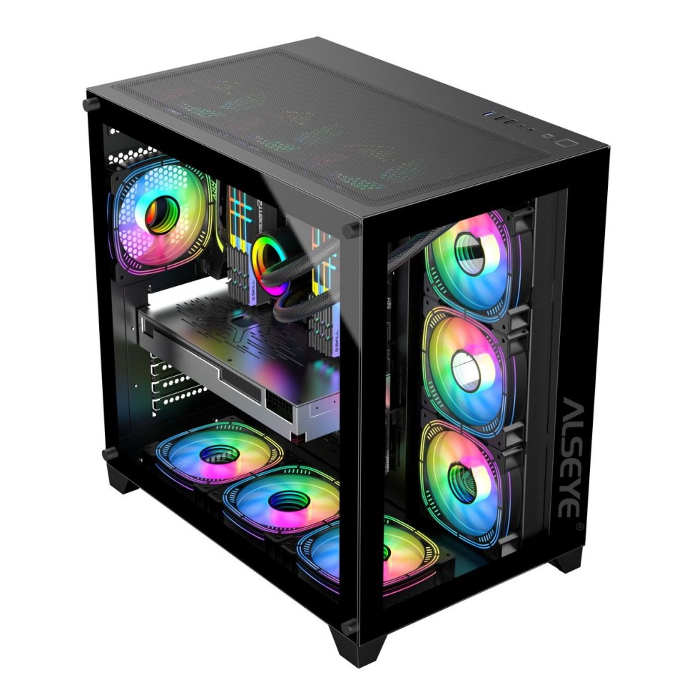 Компьютерный корпус ALSEYE Knight-B (4 fans ARGB) TG Black