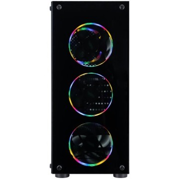 Компьютерный корпус 1STPLAYER FIRE DANCING V3-B FRGB Black (V3-B-BK-4FS1)