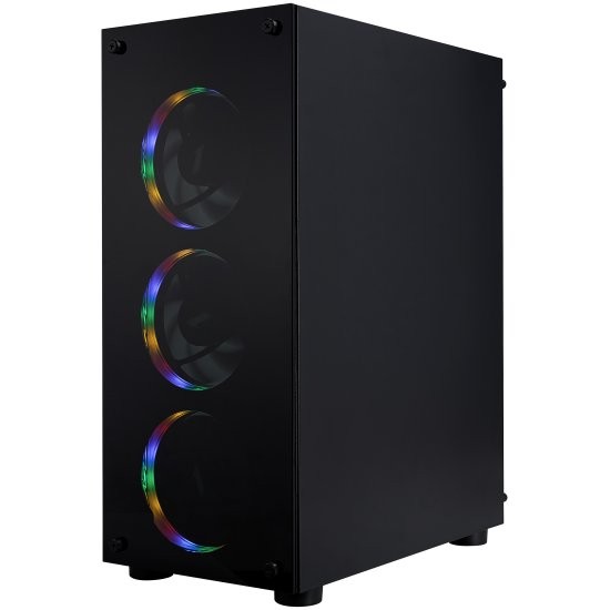 Компьютерный корпус 1STPLAYER FIRE DANCING V3-B FRGB Black (V3-B-BK-4FS1)