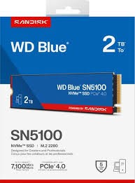 Твердотельный накопитель Western Digital 2000 Gb SN5100 Blue (WDBS4F0020BNC-WRSN)