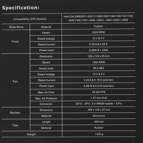 Система жидкостного охлаждения для процессора Thermaltake TH360 ARGB Sync CL-W300-PL12SW-A