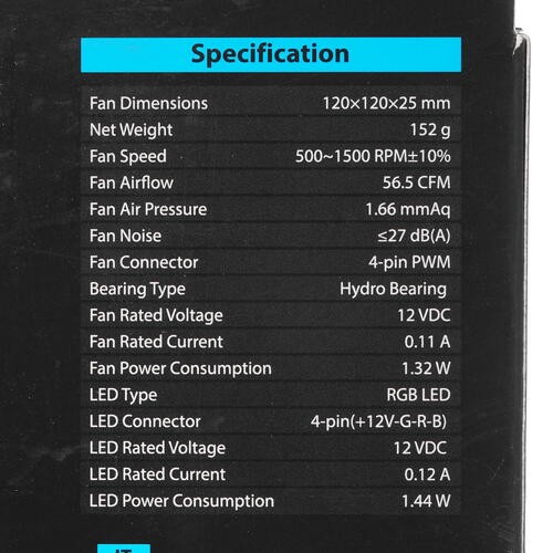 Вентилятор для корпуса Deepcool RF 120 DP-FRGB-RF120-1C