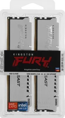 Оперативная память 32 Gb 6000 MHz Kingston FURY Beast White (KF560C36BWE2K2-32)