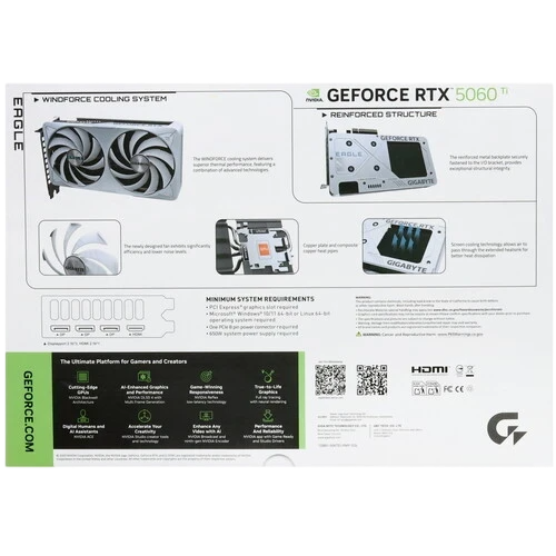 Видеокарта Gigabyte (GV-N506TEAGLEOC ICE-16GD) GeForce RTX 5060 Ti 16GB EAGLE OC ICE