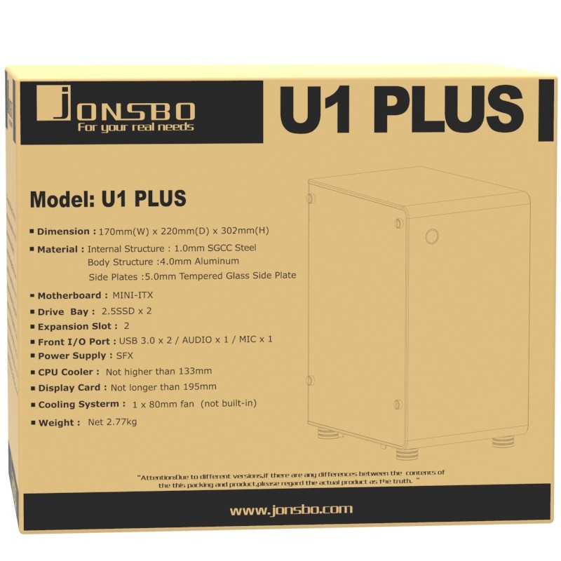 Компьютерный корпус JONSBO U1 PLUS без БП Silver