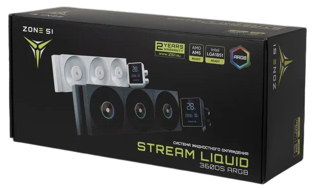 Система жидкостного охлаждения для процессора Zone 51 Stream Liquid 360DS ARGB White (Z51STRL3AWH)