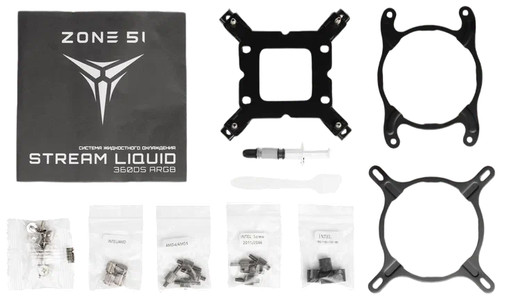 Система жидкостного охлаждения для процессора Zone 51 Stream Liquid 360DS ARGB White (Z51STRL3AWH)