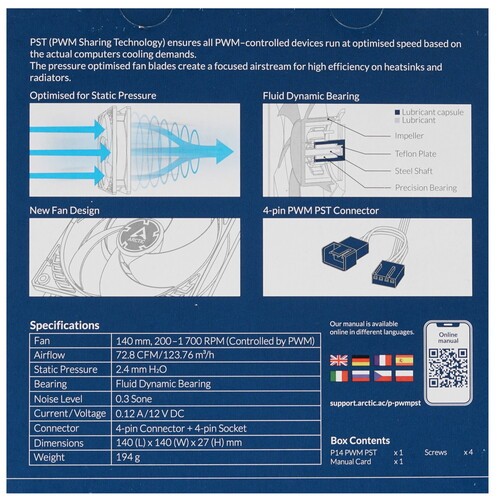 Вентилятор для корпуса Arctic Cooling P14 PWM PST White/White ACFAN00197A