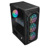 Компьютерный корпус 1STPLAYER FIREBASE X6 TG LED Black (X6-3G6P-1G6)