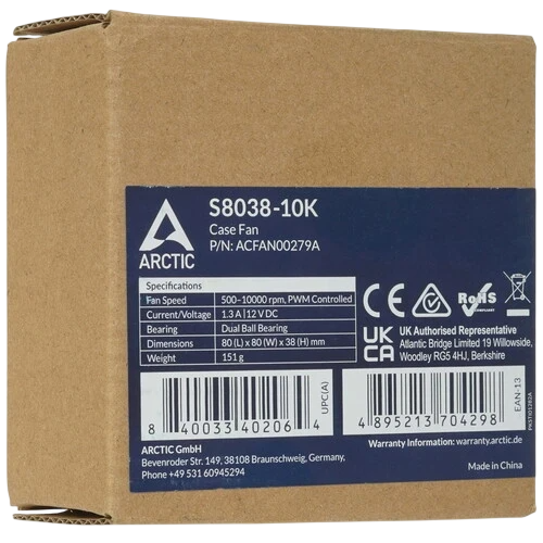 Вентилятор для корпуса Arctic Cooling S8038-10K (ACFAN00279A)
