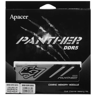 Оперативная память 32 Gb 5200 MHz Apacer Panther OC Black/White (AH5U32G52C5227BAA-2)