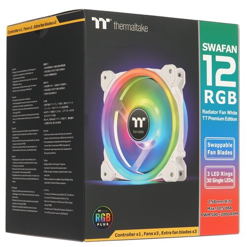 Комплект вентиляторов для корпуса Thermaltake SWAFAN 12 TT Premium Edition RGB White CL-F145-PL12SW-A