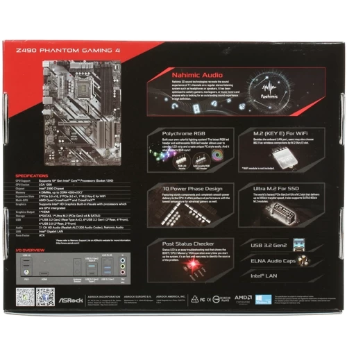 Материнская плата ASRock Z490 PHANTOM GAMING 4