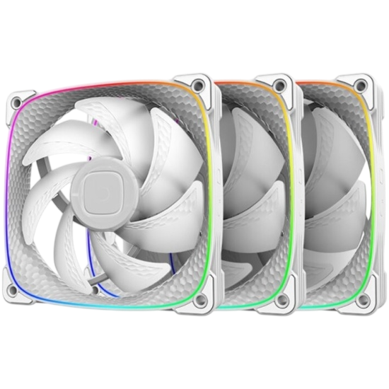Комплект вентиляторов для корпуса Geometric Future Squama 2503W 5V ARGB White (1F2503W312001) (GF_SQM-2503W-TP)