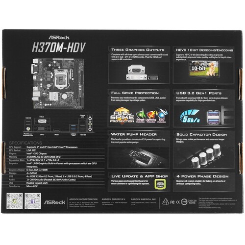 Материнская плата ASRock H370M-HDV