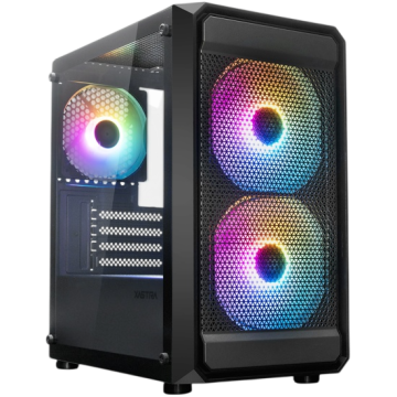 Компьютерный корпус XASTRA A303M TG 3FRGB Black (A303M-2FC14F-1FC12F)