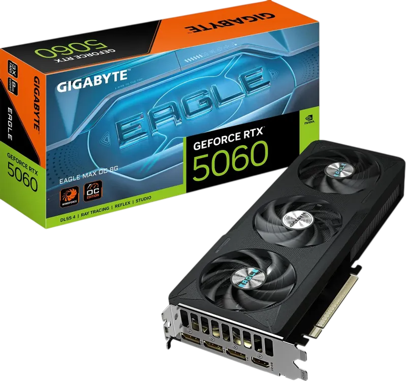 Видеокарта Gigabyte (GV-N5060EAGLEMAX OC-8GD) GeForce RTX 5060 8GB EAGLE MAX OC