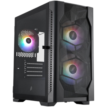 Компьютерный корпус 1STPLAYER DK D4-M FRGB Black (D4-M-BK-2F1P-1F1)