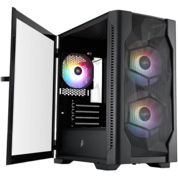 Компьютерный корпус 1STPLAYER DK D4-M FRGB Black (D4-M-BK-2F1P-1F1)