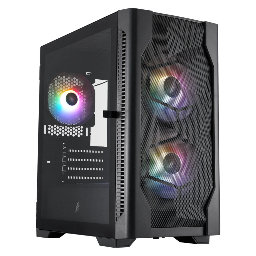 Компьютерный корпус 1STPLAYER DK D4-M FRGB Black (D4-M-BK-2F1P-1F1)