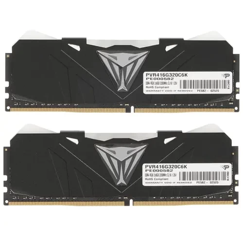 Оперативная память 16 Gb 3200 MHz PATRIOT Viper Gaming RGB Black (PVR416G320C6K)