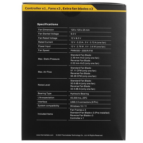 Комплект вентиляторов для корпуса Thermaltake SWAFAN EX12 TT Premium Edition RGB White CL-F161-PL12SW-A PWM