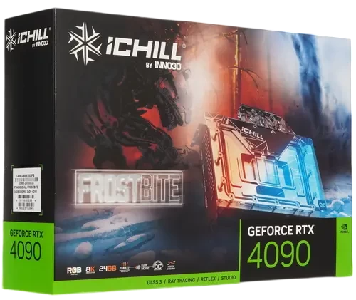 Видеокарта INNO3D (C4090-246XX-1833FB) GeForce RTX 4090 24GB ICHILL FROSTBITE