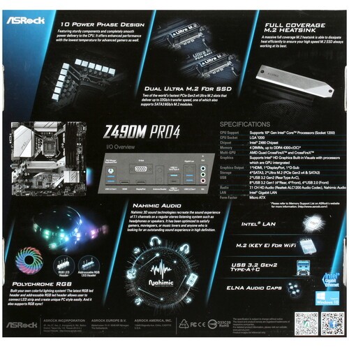 Материнская плата ASRock Z490M PRO4