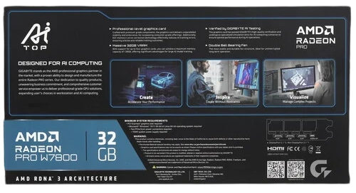 Видеокарта Gigabyte (W7800 AI TOP 32G) Radeon PRO W7800 32GB AI TOP BLOWER