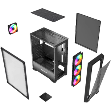 Компьютерный корпус Powercase Mistral X4B FRGB TG Black (CMXB-L4)