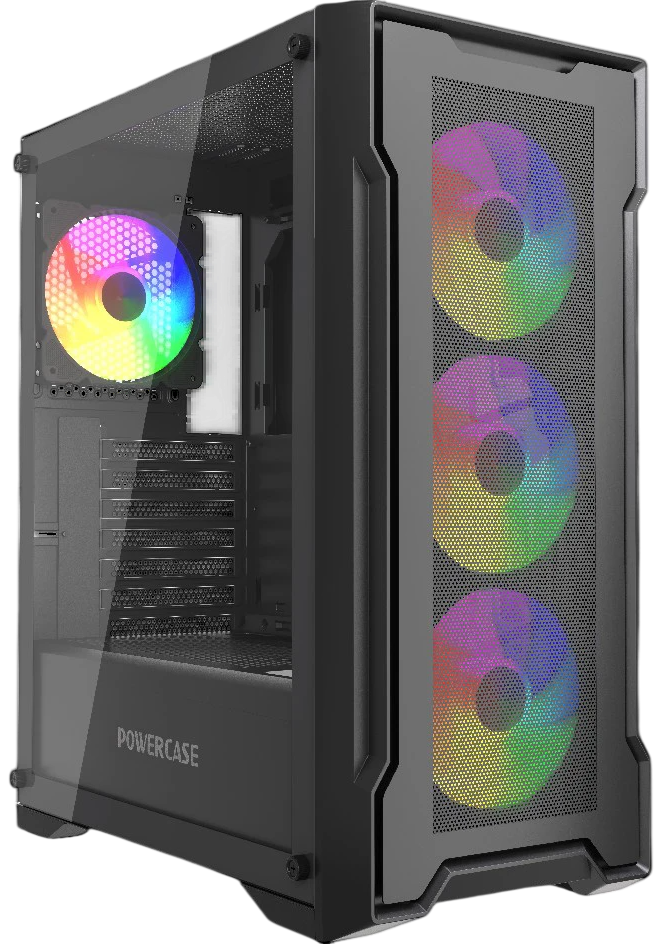 Компьютерный корпус Powercase Mistral X4B FRGB TG Black (CMXB-L4)