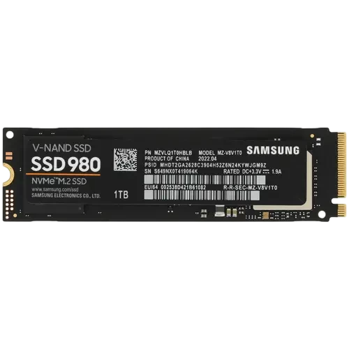 Твердотельный накопитель Samsung 1000 Gb 980 (MZ-V8V1T0BW)
