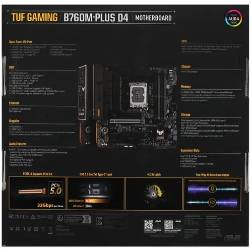 Материнская плата ASUS TUF GAMING B760M-PLUS D4 90MB1DI0-M0EAY0