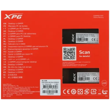 Оперативная память 32 Gb 3200 MHz ADATA XPG GAMMIX D20 Black (AX4U320016G16A-DCBK20)