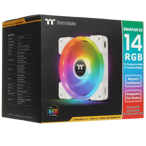 Комплект вентиляторов для корпуса Thermaltake SWAFAN EX14 TT Premium Edition RGB White CL-F162-PL14SW-A