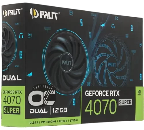 Видеокарта Palit (NED407SS19K9-1043D) GeForce RTX 4070 SUPER 12Gb Dual OC