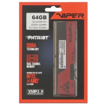 Оперативная память 64 Gb 3600 MHz PATRIOT VIPER ELITE II (PVE2464G360C0K)