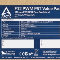 Вентилятор для корпуса Arctic Cooling F12 PWM PST Value Pack Black ACFAN00250A